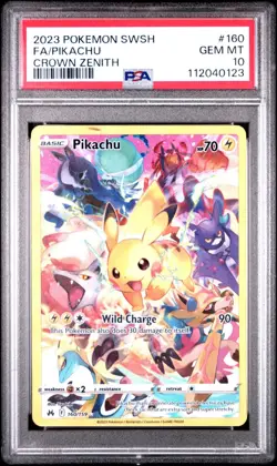 2023 Pokemon Pikachu Full Art #160 Crown Zenith PSA 10 SWSH - Image 1