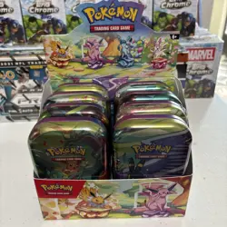 Pokemon Prismatic Evolutions Mini Tin Display Box Full Set 8 Tins - Fast Ship - Image 1