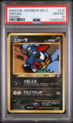 Pokemon Card Sneasel No. 215 Neo 3 Promo PSA 10 GEM MINT - Image 1