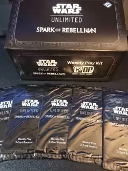Star Wars Unlimited Spark Of Rebellion Weekly Play Pack Sealed 3 Card Booster - Image 1