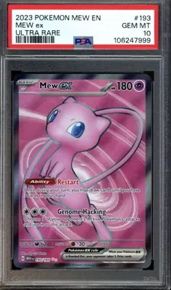 2023 Pokemon Mew Ultra Rare ex 193/165 Sv: Scarlet & Violet 151 Holo - Image 1