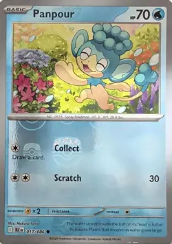 Panpour (Master Ball Pattern) 017/086 Common SV: Black Bolt Pokemon Near Mint - Image 1