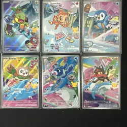 Pokemon First Partners Illustration Collection Gen 4 & Gen 7 Starters Pack Fresh - Image 3