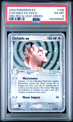 2004 POKEMON EX FIRE RED & LEAF GREEN #106 CLEFABLE EX-HOLO PSA 6 - Image 1