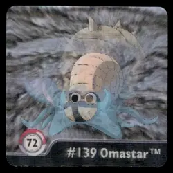Artbox Pokemon Action Flipz Series One (1999) #138 Omanyte / #139 Omastar No. 72 - Image 1