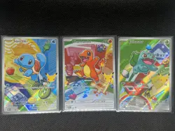Pokemon First Partner Illustration Kanto Bulbasaur Charmander Squirtle 37 38 39 - Image 1