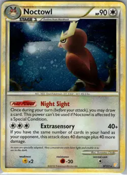Noctowl 8/123 Holo HeartGold SoulSilver - Pokemon Card - NM - Image 1