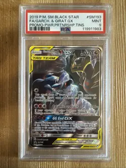 Pokemon Tag Team Garchomp & Giratina GX SM193 Tag Team PSA 9 - Image 1