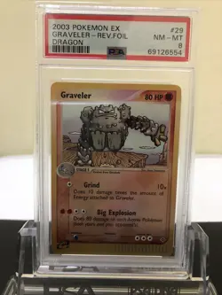 2003 Pokemon Ex Dragon - Graveler 29/97 Reverse Foil MN-MT PSA 8 177 - Image 1