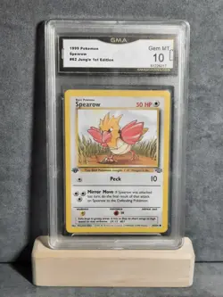 Pokemon Base Set 1st Edition Spearow Graded GMA 10 - Image 1
