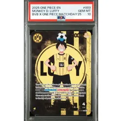 PSA 10 Monkey D Luffy ST13-003 BVB Borussia Dortmund ONE PIECE Matchday Promo EN - Image 1