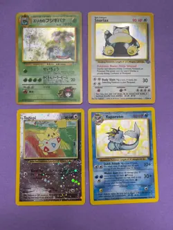 Pokemon Cards Japanese Venusaur, Snorlax, Togepi, Vaporeon (Holo’s) - Image 1