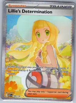 Lillie's Determination 184/132 SIR ME01: Mega Evolution - Pokemon Card - NM - Image 1