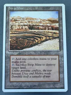 Strip Mine 4th Edition—MTG—Never Played Near Mint—Vintage Magic the Gathering - Image 1