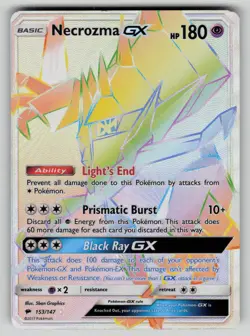 Necrozma GX 153/147 Rare Rainbow Burning Shadows Pokemon MP+ - Image 1