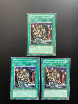 Yugioh Tribute To The Doomed SD3-EN020 Common 1st Edition Damaged X3 - Image 1