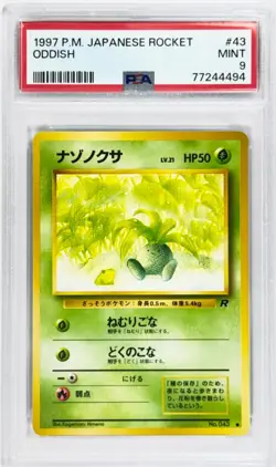 1997 Pokemon Japanese Rocket Oddish 43 PSA 9 - Image 1