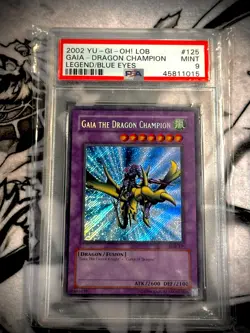 Yugioh LOB Gaia the Dragon Champion Original Print PSA 9 - Image 1