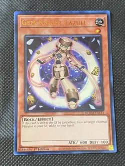 YuGiOh! - Gem-Knight Lazuli BLMM-EN113 Ultra Rare 1st Edition Near Mint - Image 1