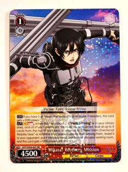 Mikasa: Recovery Mission - AOT/SX04-047 RR - Attack on Titan - Weiss Schwarz_1 - Image 1