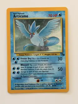 Pokemon TCG Articuno Holo Rare Card 2/62 Base Set Fossil 1999 HP - Image 3
