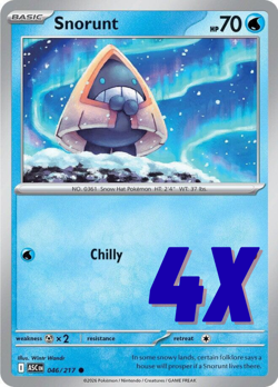 Pokemon Playset - Snorunt 046/217 - Ascended Heroes Regular NM X4 PLAYSET - Image 1