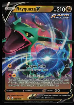 2021 Sword & Shield - Evolving Skies Rayquaza V Basic/Rare Holo V #110 - Image 1