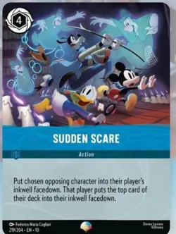 Disney Lorcana Whispers In The Well Sudden Scare Epic Foil 219/204 - Image 1