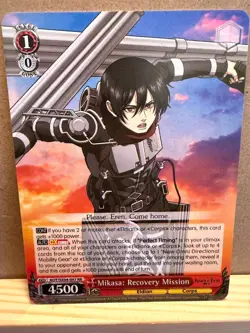 Weiss Schwarz Attack On Titan: Final Season Mikasa: Recovery Mission 047 RR - Image 1