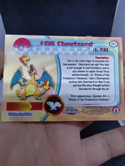 Pokemon Card - CHARIZARD #6 (T.V. - TOPPS CHROME) YEAR 2000 - Image 5