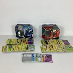 200+ Mixed Collection Of Pokemon Trading Cards With 2 x Tin Cases (T3) NS#8666 - Image 1