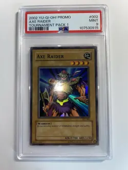 YuGiOh Axe Raider TP1-002 Super Rare PSA 9 MINT - Image 1
