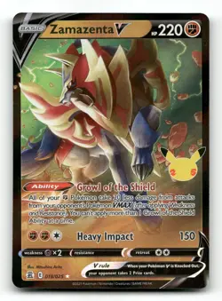 Zamazenta V 018/025 - Celebrations - Pokemon Card NM/M - Image 1