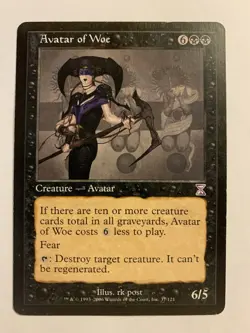 SP MTG Magic The Gathering Avatar of Woe Timeshifted Rare Black Card - Image 1