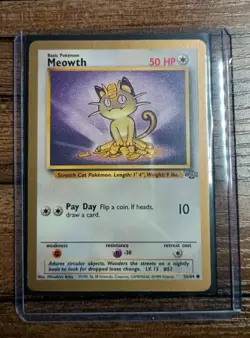 Pokemon Card - Meowth 56/64 Gold Bordered Jungle Promo - Image 1