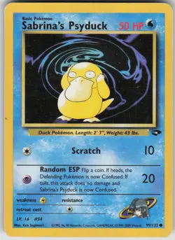 Pokemon TCG Sabrina's Psyduck Common Gym Challenge 099/132 - Image 1