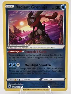 Pokemon TCG Radiant Greninja 046/189 Astral Radiance Holo NM - Image 2