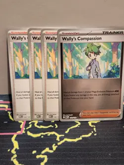Pokemon Mega Evolution Wally's Compassion 132/132 Playset X4 NM 1 Rev & 3 Normal - Image 1