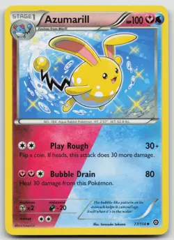 Azumarill 77/114 XY - Steam Siege Uncommon Pokemon TCG Card - Image 1