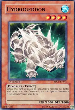 Yugioh Dinosaur's Rage "Hydrogeddon"! #SD09-EN010. NM To Mint! - Image 1