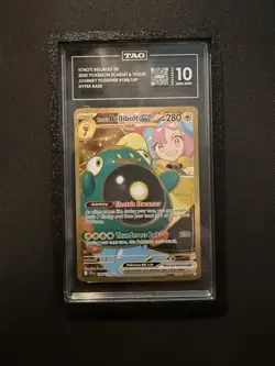 Pokemon TCG Iono's Bellibolt ex 188/159 SV09 Journey Hyper Rare Holo TAG 10 - Image 1