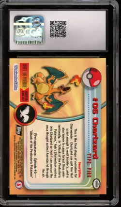 1999 Pokemon Topps Charizard Second Print #06 CGC 10 Gem Mint - Image 2