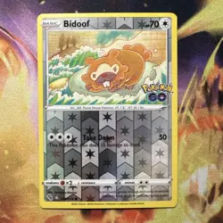 Bidoof (Peelable Ditto) Common Reverse Holo 2022 Pokemon GO 059/078 NM - Image 1