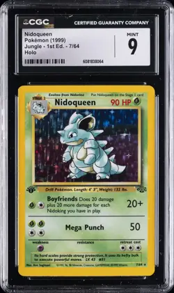 1999 POKEMON JUNGLE HOLO #7/64 NIDOQUEEN CGC 9 - Image 1