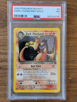 2000 Pokemon Team Rocket Unlimited PSA 1 Dark Charizard Holo 21 WOTC FRESH GRADE - Image 1