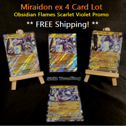 Miraidon ex 4 Card Lot Holo Pokemon TCG Obsidian Flames Scarlet Violet Promo USA - Image 1