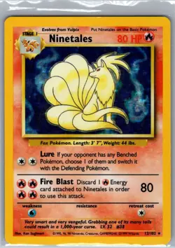 Ninetales 12/102 Holo Base Set - Pokemon Card - LP - Image 1