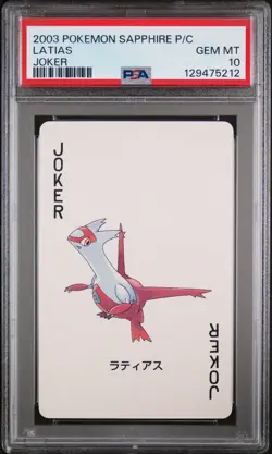 2003 Pokemon Sapphire Version Playing Poker Cards Latias Joker PSA 10 *POP 2!!* - Image 1