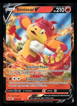 2022 Sword & Shield - Brilliant Stars Simisear V Basic/Rare Holo V #27 - Image 1