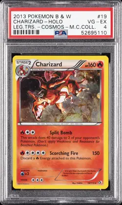2013 POKEMON BLACK & WHITE LEGENDARY TREASURES #19 CHARIZARD-HOLO PSA 4 - Image 1